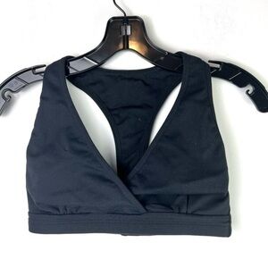 Celestial Bodiez plunge sports bra womens size medium black